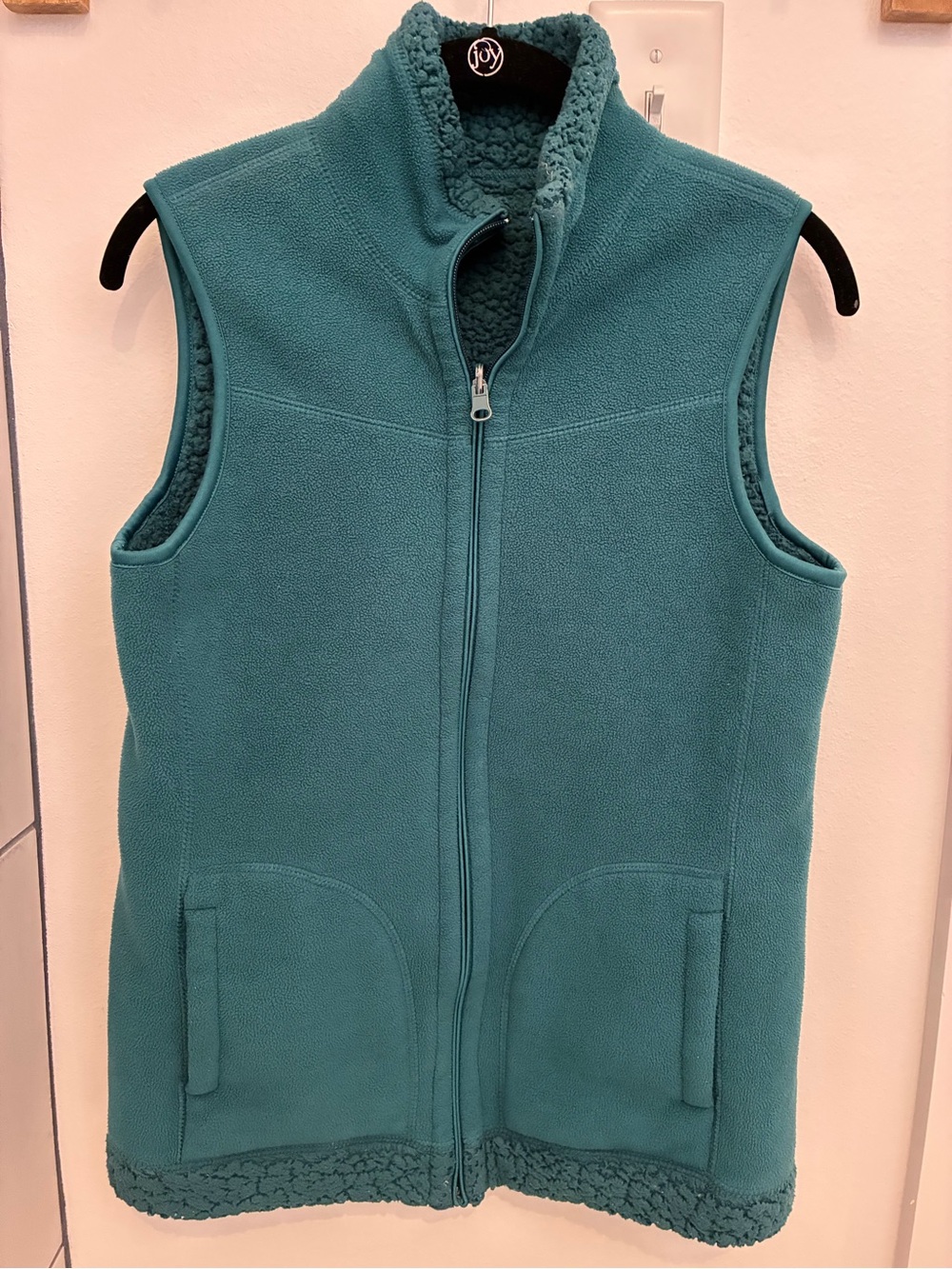 Women’s Teal reversible Fleece Vest - Cozy Layering Vest